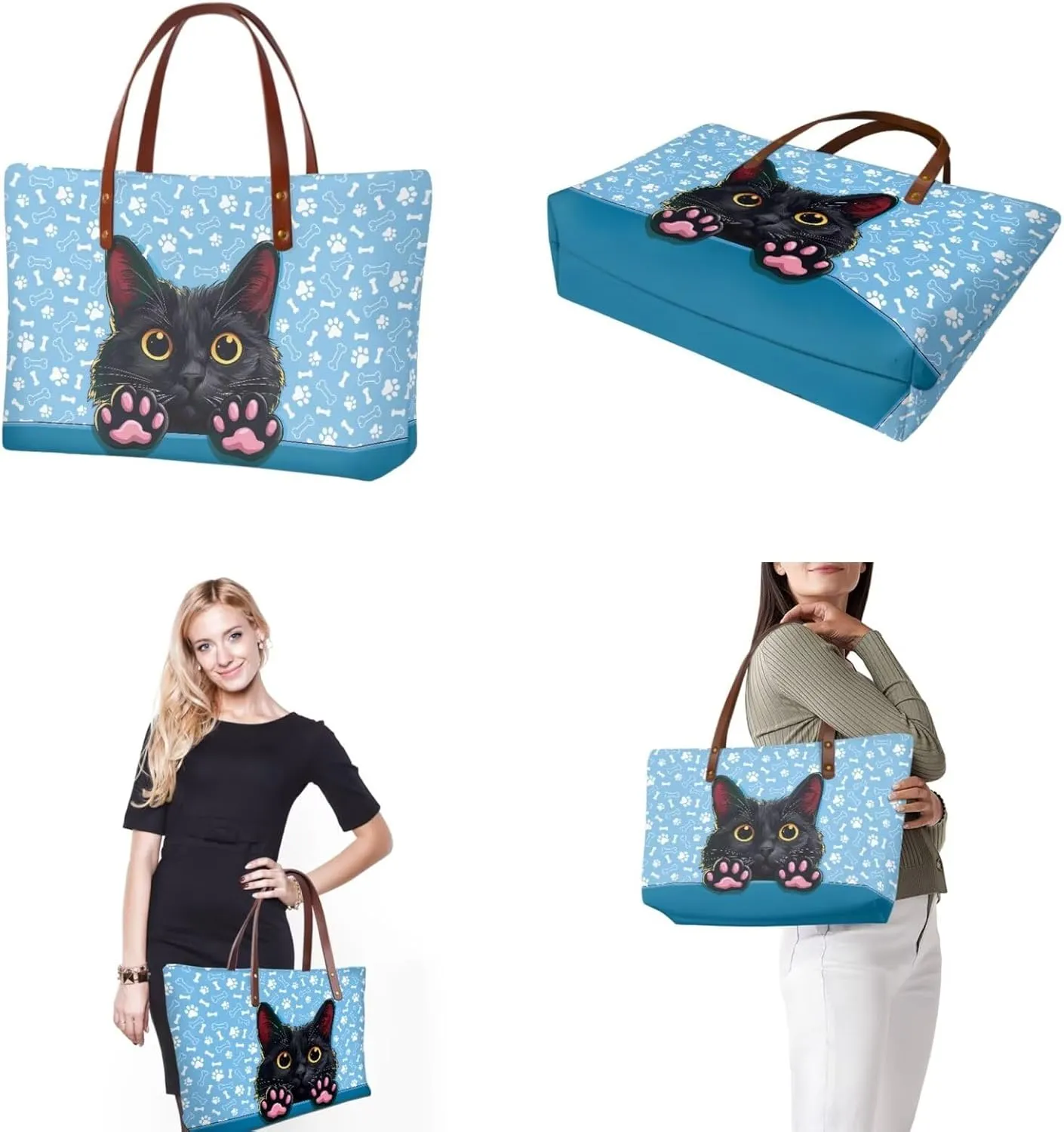 2 PCS Work Bag and Wallet Set for Women Portable Satchel Handbags Shoulder Bag with Money Organizers for Shopping