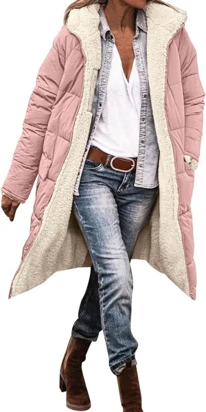 2024 Fleece Windbreaker Jackets Padded Jacket Winter Coat Womens Color Block Puffer Jacket Padded Coat Fluffy Fashion