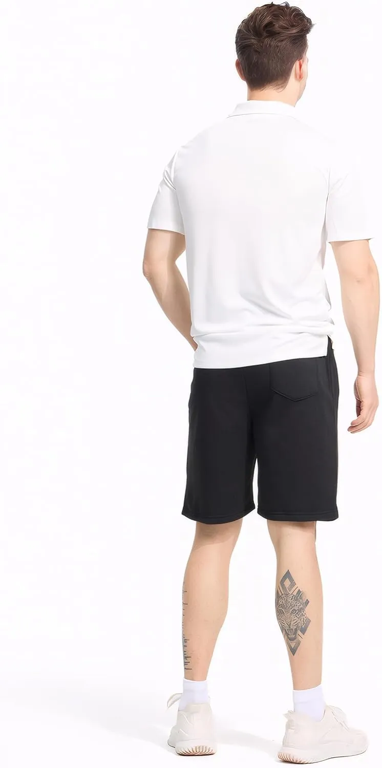 3 Pack Mens Athletic Shorts Casual Quick-Drying Gym Shorts for Mens with Zipper Pockets Drawstring
