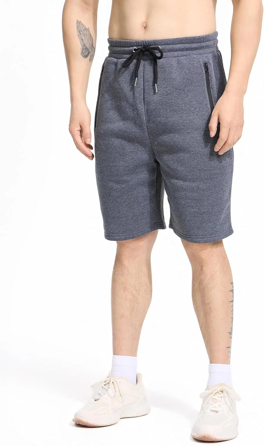 3 Pack Mens Athletic Shorts Casual Quick-Drying Gym Shorts for Mens with Zipper Pockets Drawstring