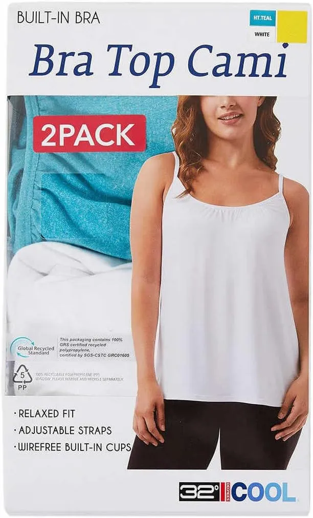 32 Degrees Cool Womens 2-Pack Lightweight Top Cami