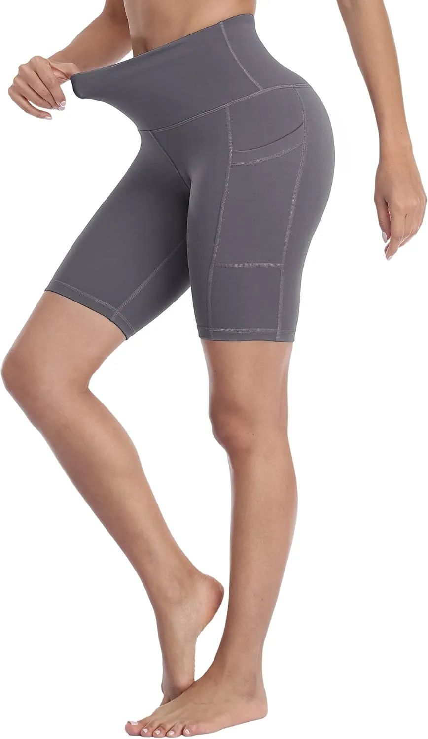 4 Pack Biker Shorts with Pockets for Women High Waist,Womens Athletic Workout Shorts for Summer