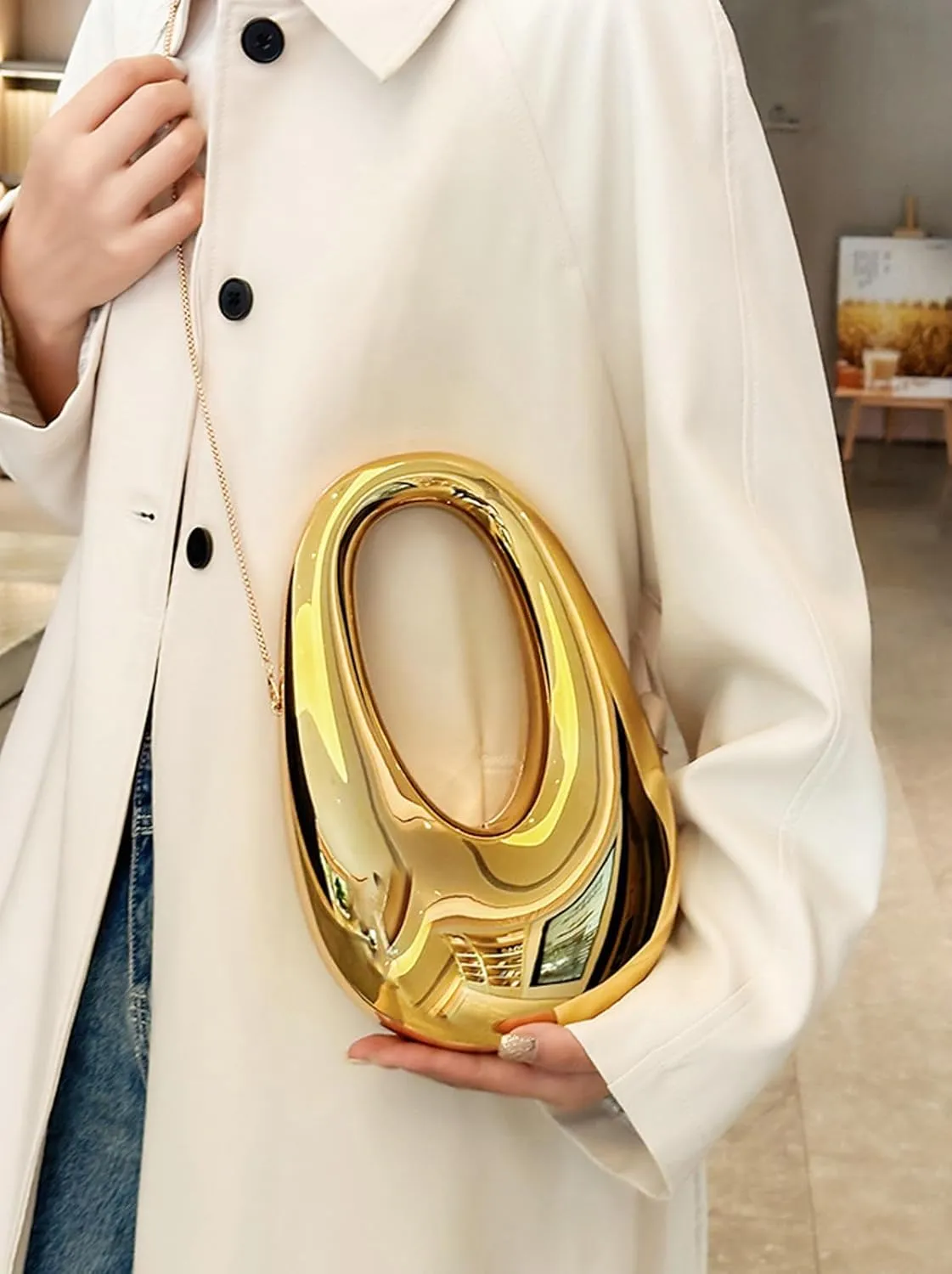 Acrylic Oval Box Crossbody Bag 2025 Women Clutch Bag Wristlet Handbag Top Handle Chain Party Purse