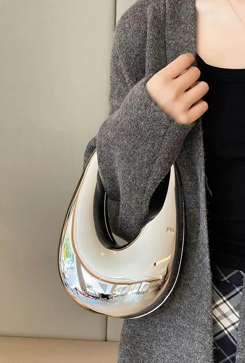 Acrylic Oval Box Crossbody Bag 2025 Women Clutch Bag Wristlet Handbag Top Handle Chain Party Purse