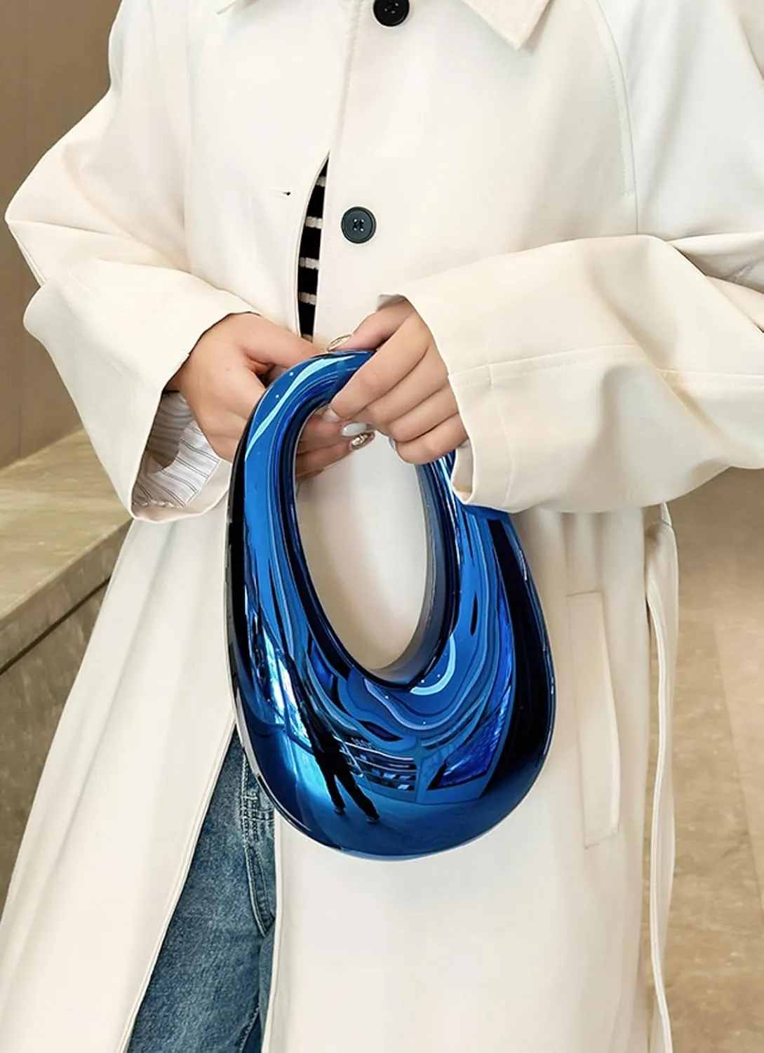 Acrylic Oval Box Crossbody Bag 2025 Women Clutch Bag Wristlet Handbag Top Handle Chain Party Purse