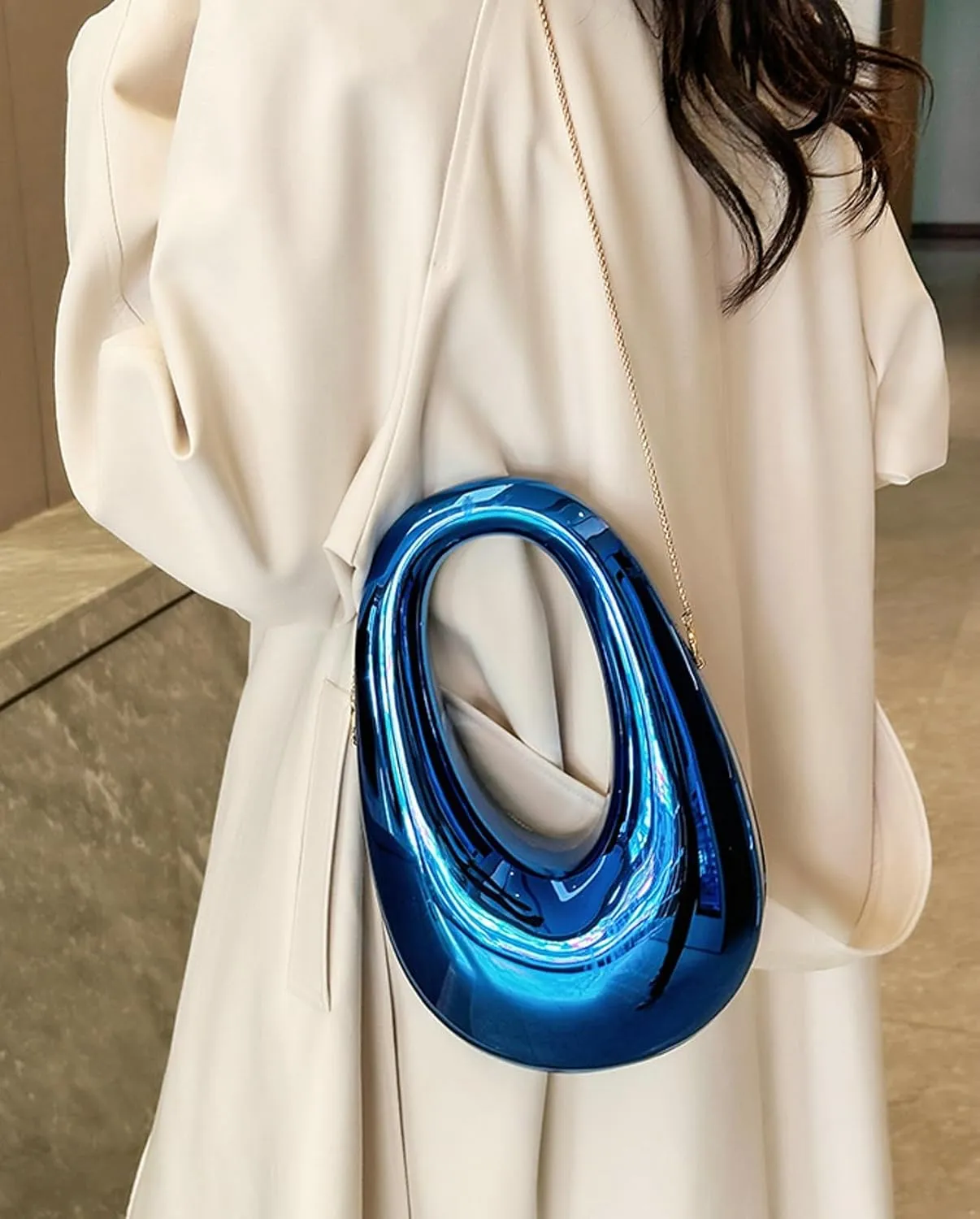 Acrylic Oval Box Crossbody Bag 2025 Women Clutch Bag Wristlet Handbag Top Handle Chain Party Purse