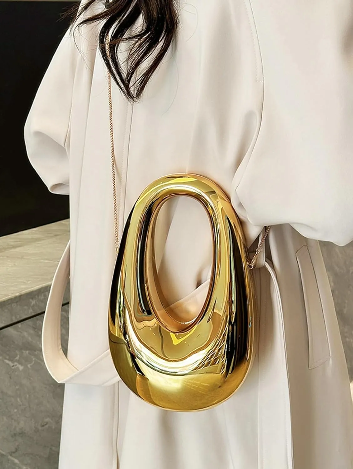 Acrylic Oval Box Crossbody Bag 2025 Women Clutch Bag Wristlet Handbag Top Handle Chain Party Purse