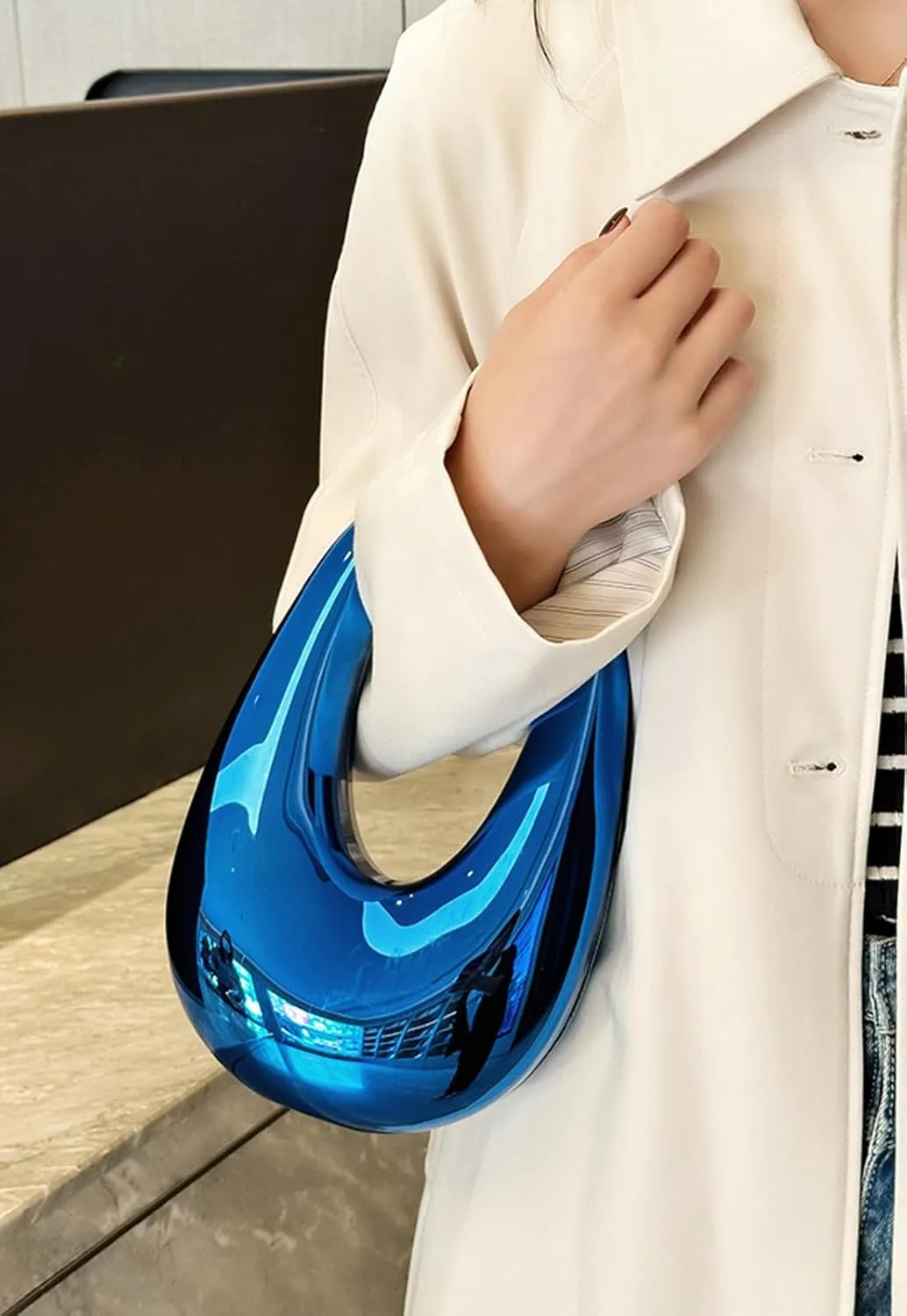 Acrylic Oval Box Crossbody Bag 2025 Women Clutch Bag Wristlet Handbag Top Handle Chain Party Purse