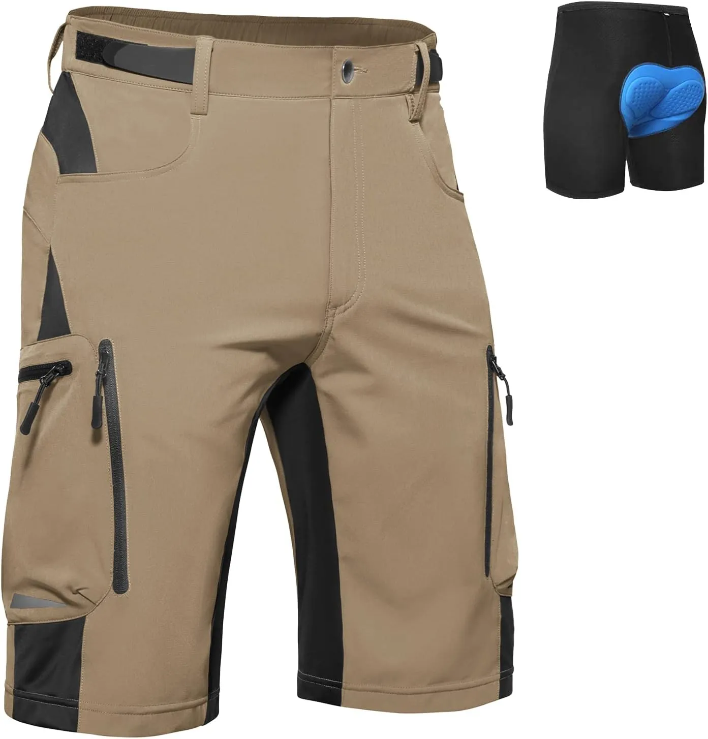 Ally Mens Mountain Bike Shorts 4D Padded Baggy Quick Dry Lightweight Bicycle Cycling Biking Bike Shorts