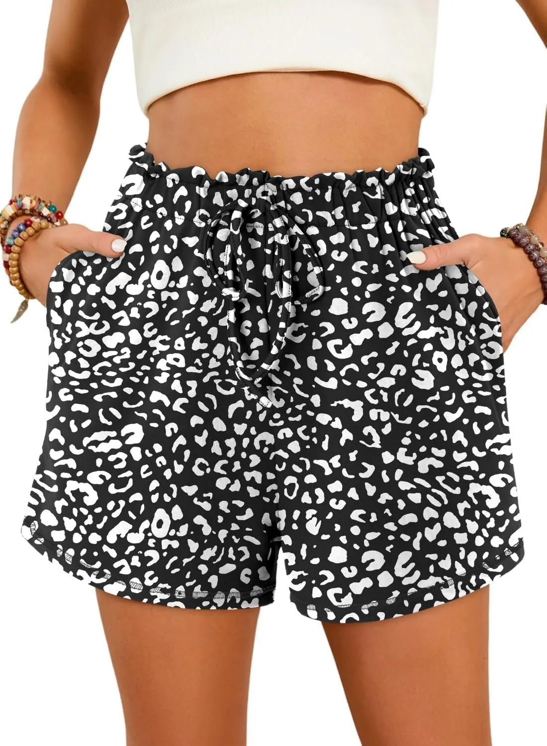 Angerella Womens Shorts with Pockets Summer Casual Shorts for Women Comfy Elastic Waist Lightweight Short Pants