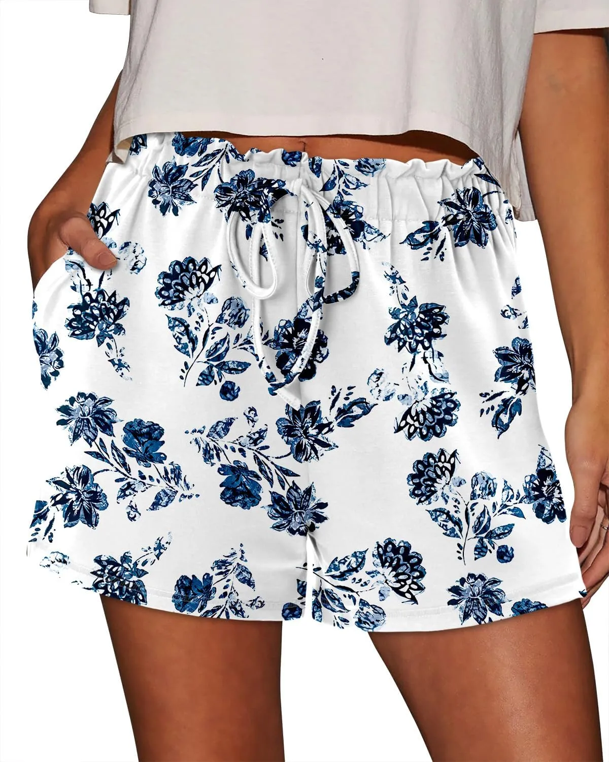 Angerella Womens Shorts with Pockets Summer Casual Shorts for Women Comfy Elastic Waist Lightweight Short Pants