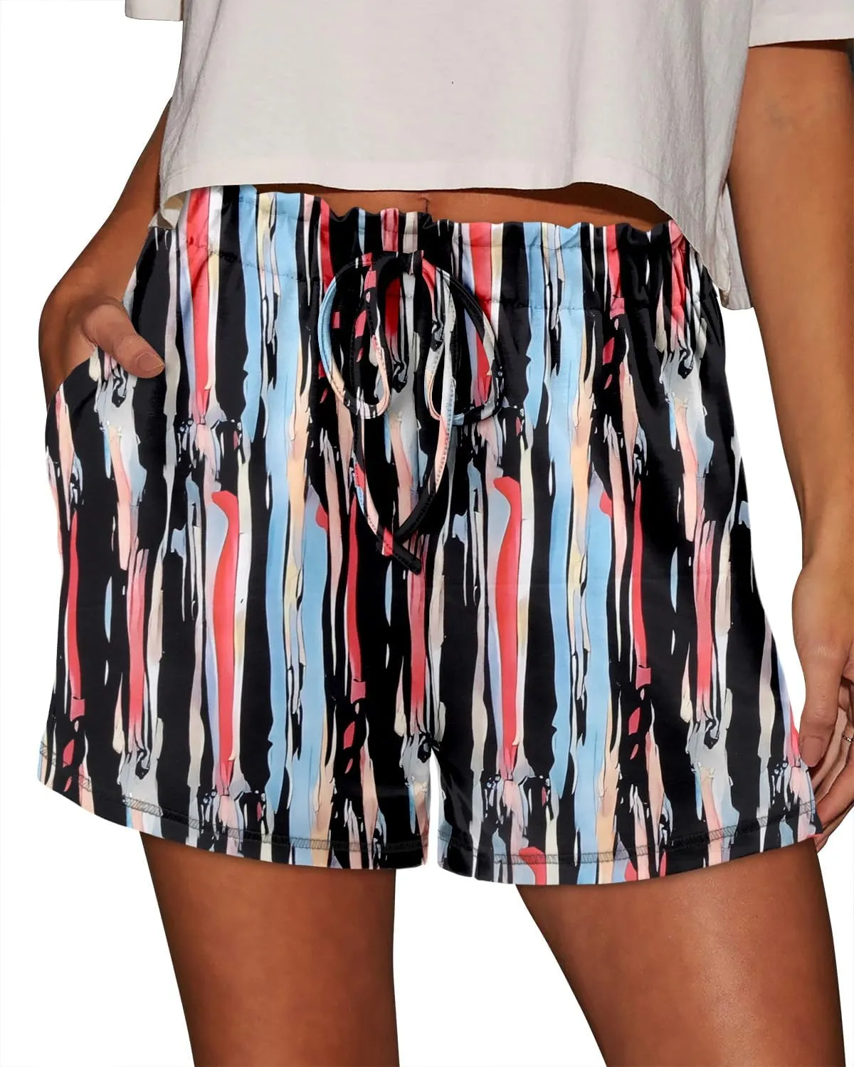 Angerella Womens Shorts with Pockets Summer Casual Shorts for Women Comfy Elastic Waist Lightweight Short Pants