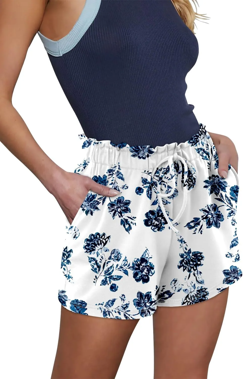 Angerella Womens Shorts with Pockets Summer Casual Shorts for Women Comfy Elastic Waist Lightweight Short Pants