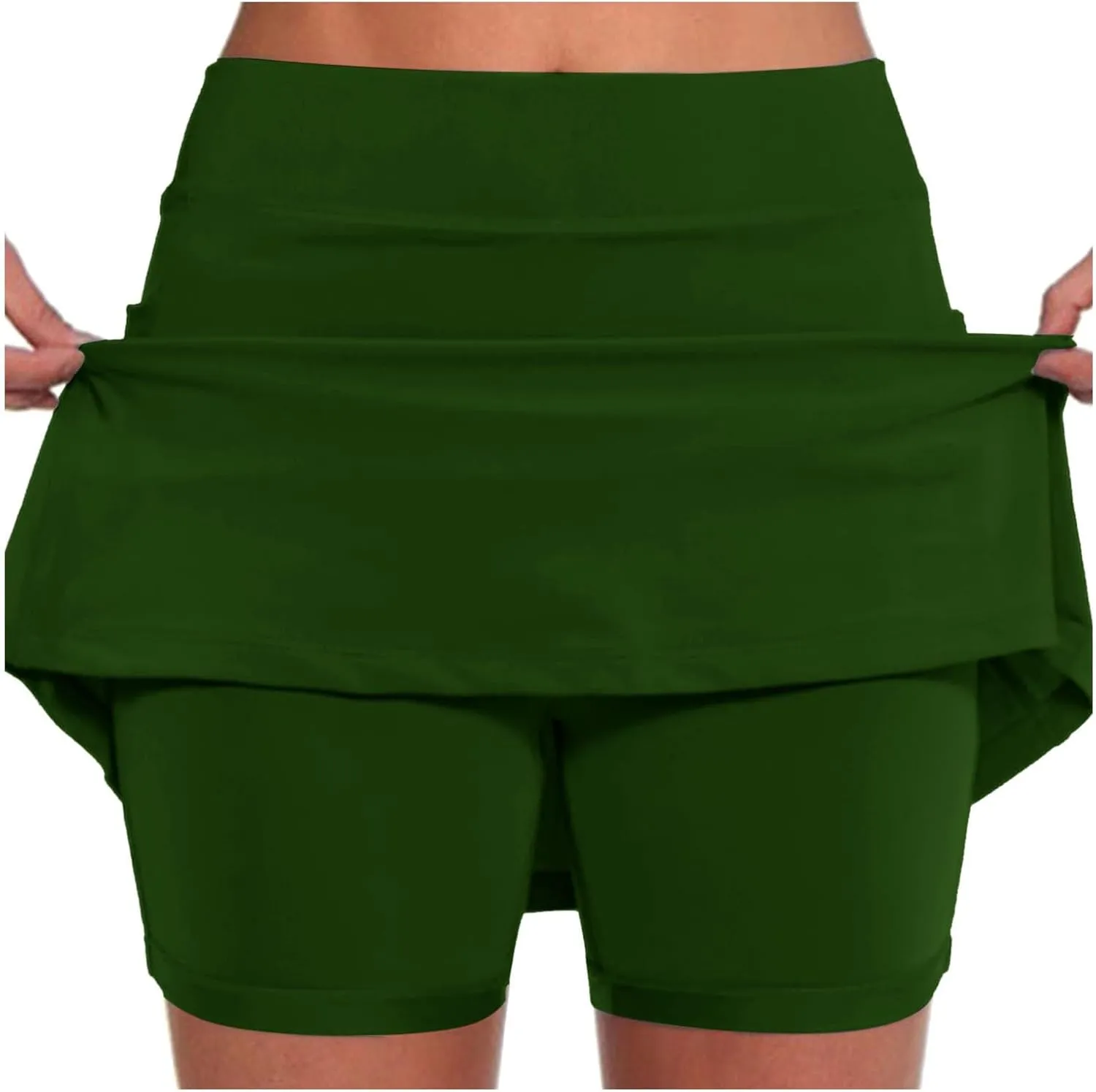 Athletic Skorts for Woman Tummy Control Tennis Elastic Hight Waist Skirt Casual Sport Plus Size Shorts with Pockets