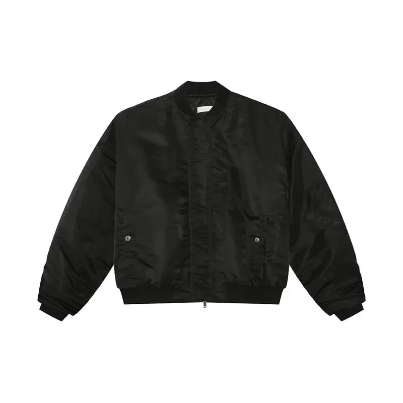 Autumn Men's Cotton Coats Round Collar New Solid Color Pleated Design Korean Simple Male Loose Padded Jackets 2024 9C9344