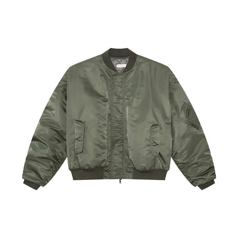 Autumn Men's Cotton Coats Round Collar New Solid Color Pleated Design Korean Simple Male Loose Padded Jackets 2024 9C9344