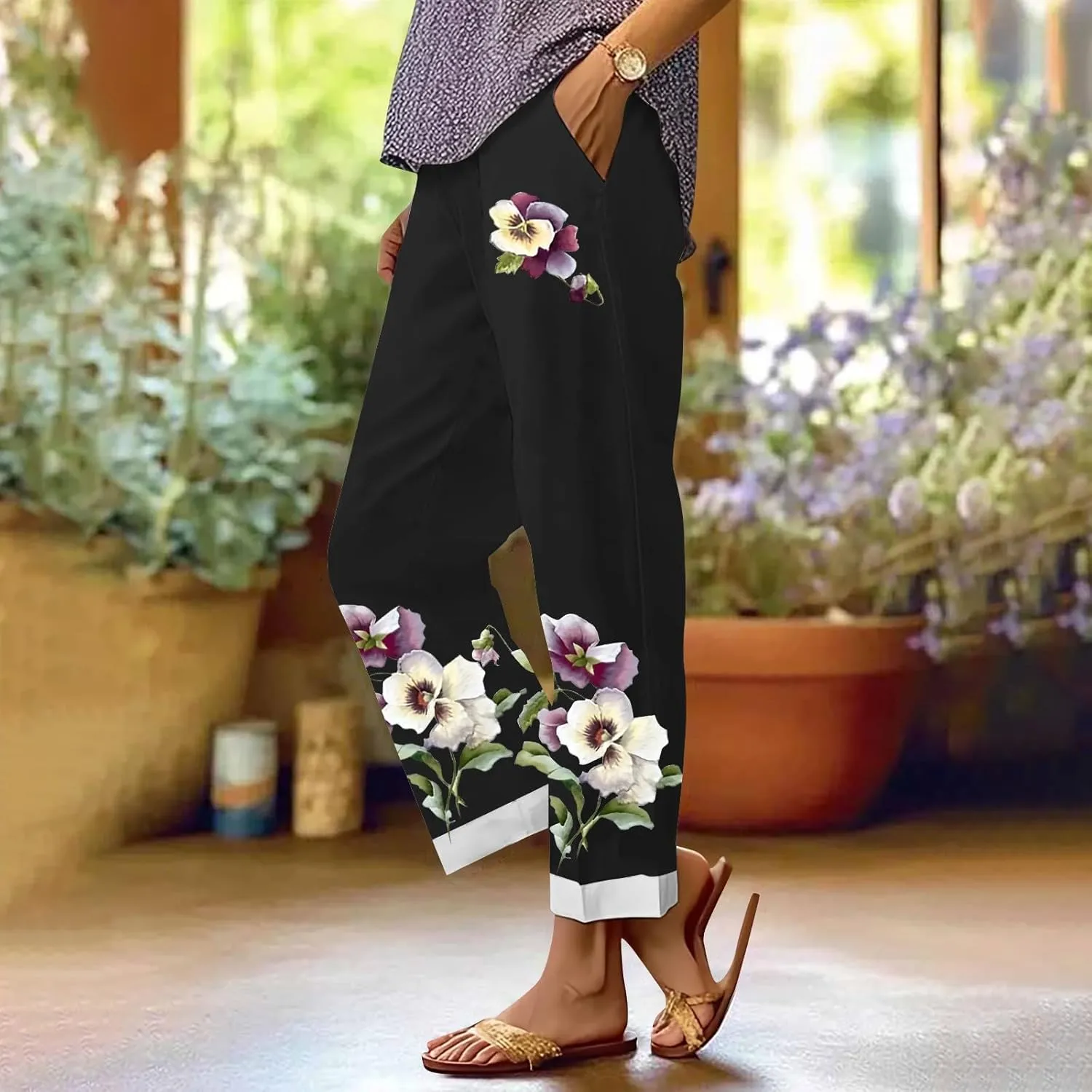 Baggy Linen Pants Women Pockets Spring Cotton Pants Women Summer Womens Palazzo Pants Plus Size