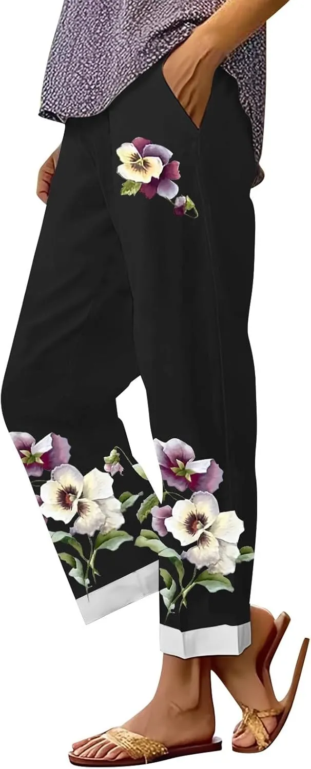 Baggy Linen Pants Women Pockets Spring Cotton Pants Women Summer Womens Palazzo Pants Plus Size