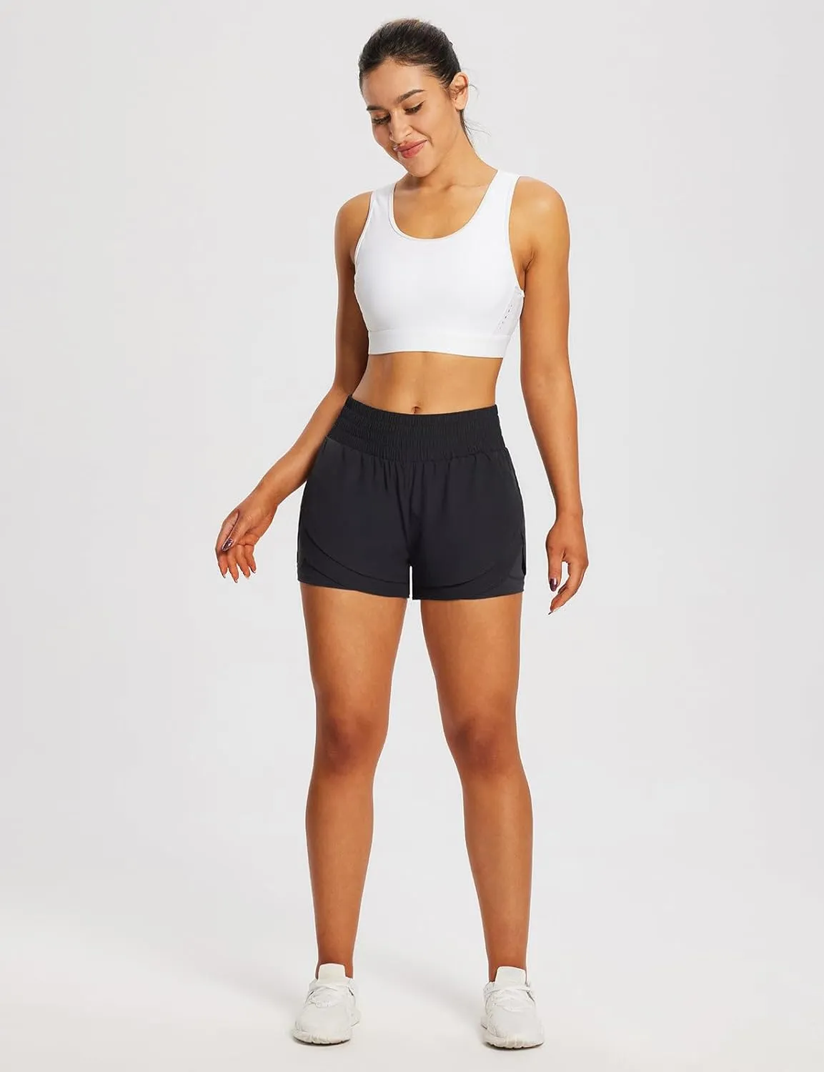 baleaf Women's 3" Workout Shorts High Waisted Athletic Running Shorts with Liner Sports Lightweight Quick Dry