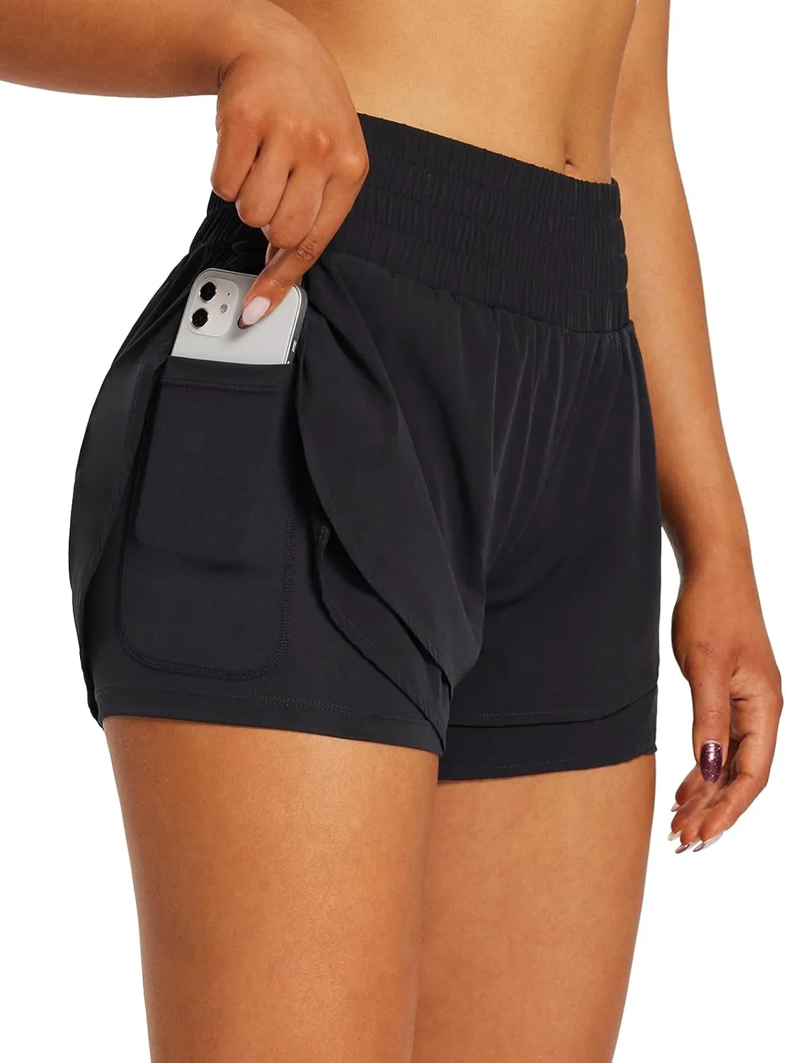 baleaf Women's 3" Workout Shorts High Waisted Athletic Running Shorts with Liner Sports Lightweight Quick Dry