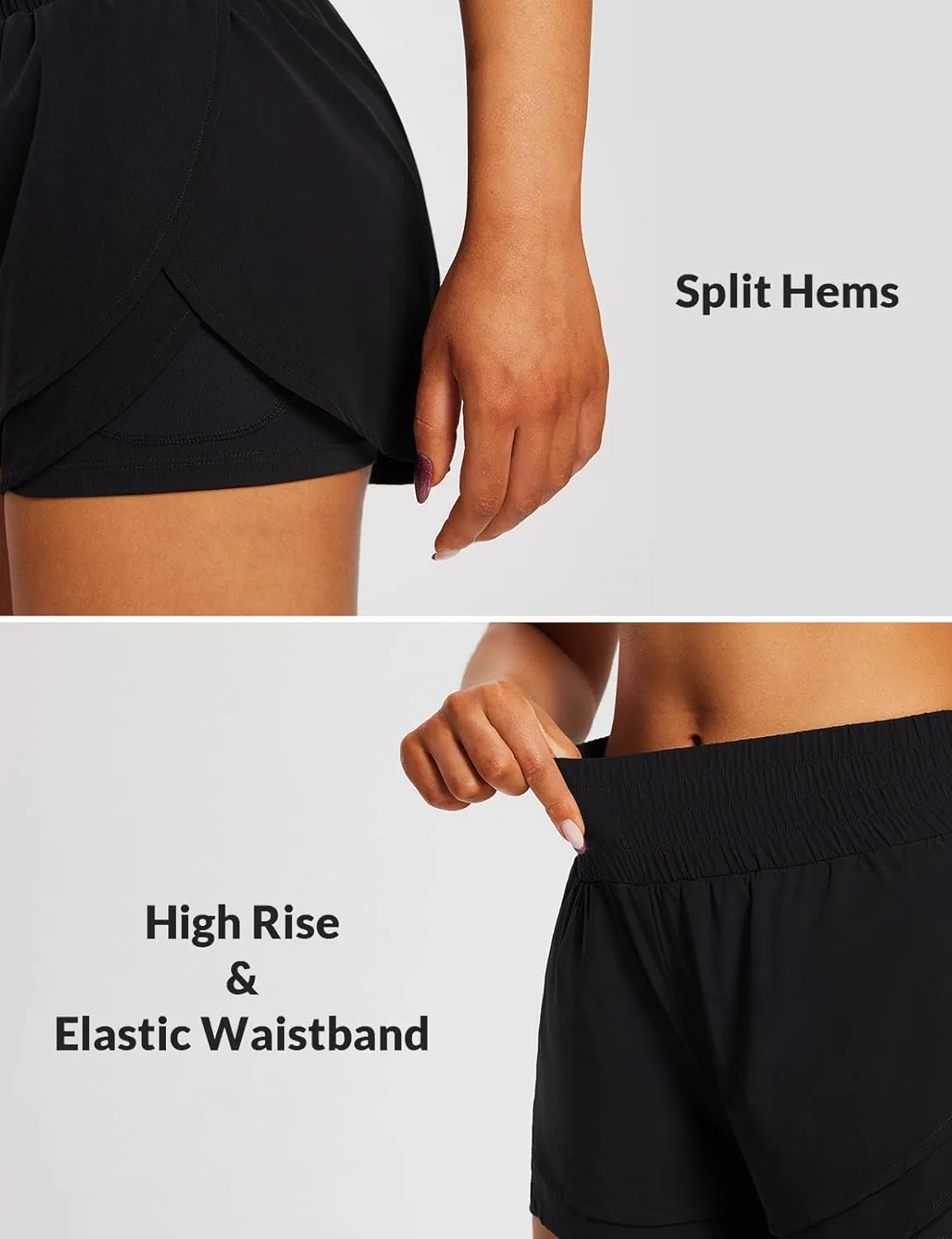 baleaf Women's 3" Workout Shorts High Waisted Athletic Running Shorts with Liner Sports Lightweight Quick Dry