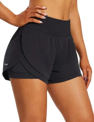 baleaf Women's 3" Workout Shorts High Waisted Athletic Running Shorts with Liner Sports Lightweight Quick Dry
