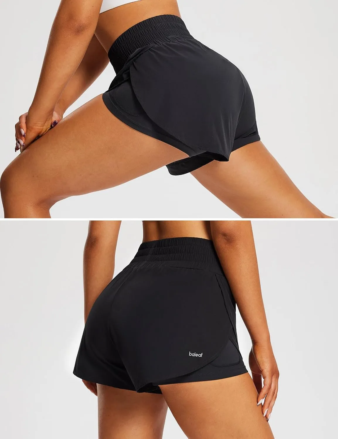 baleaf Women's 3" Workout Shorts High Waisted Athletic Running Shorts with Liner Sports Lightweight Quick Dry