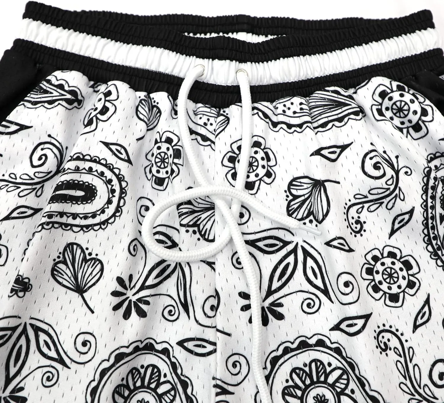 Basketball Athletic Shorts Men Mesh Gym Sports Workout Training Drawstring Retro Running Shorts with Pockets