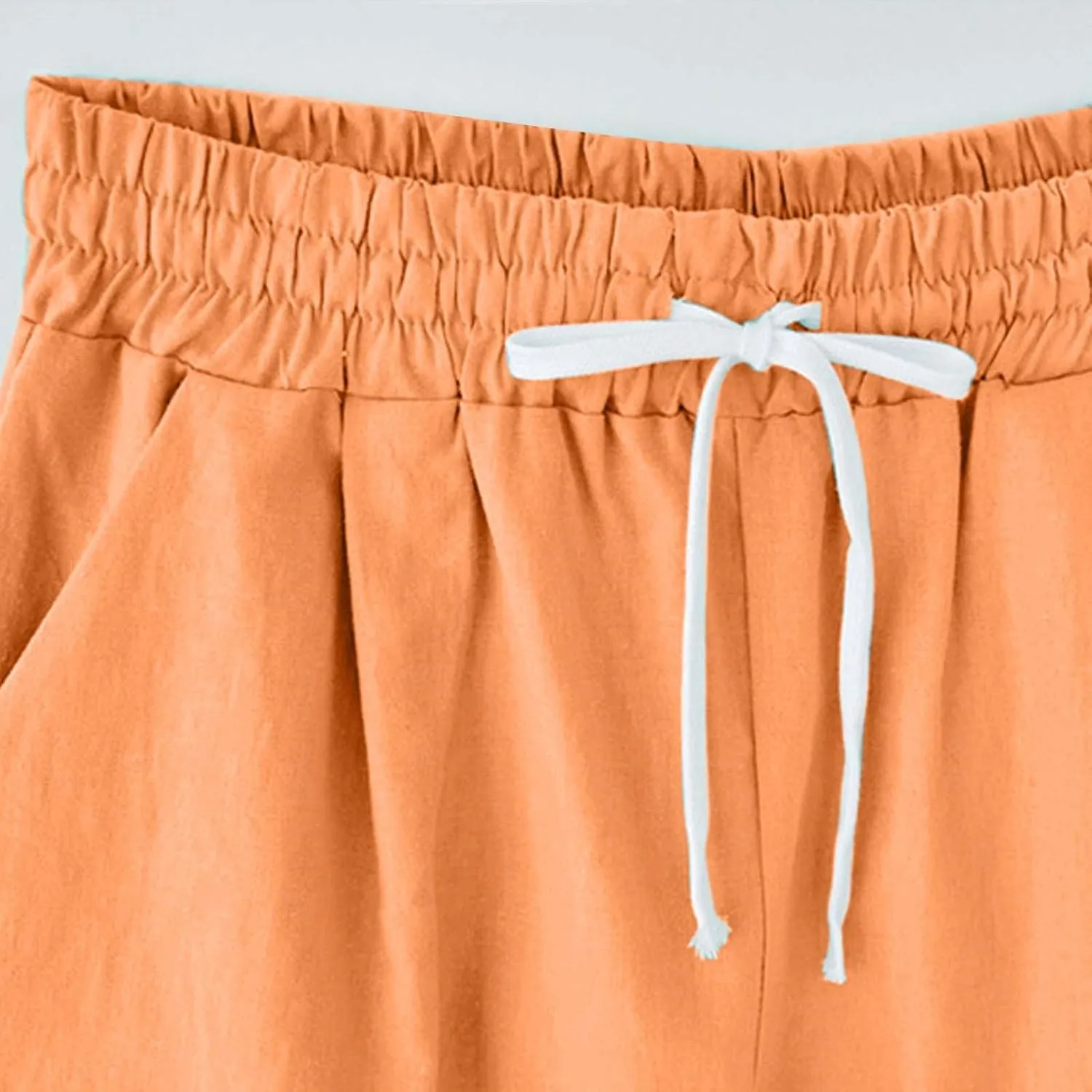 Bermuda Shorts for Women 2025 Casual Summer Beach Drawstring Shorts with Pocket Knee Length Loose Cute Vacation Short
