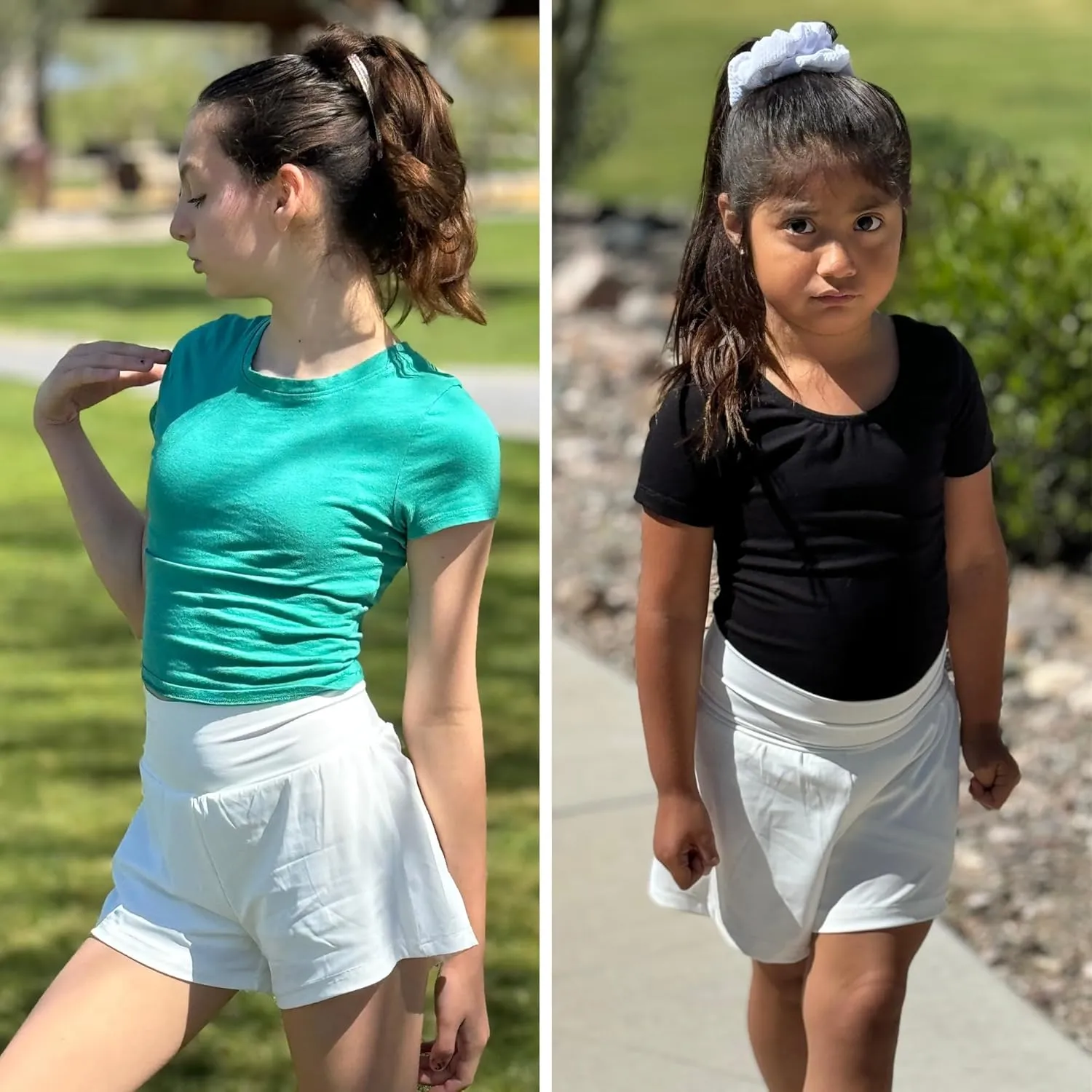 BIG ELEPHANT Girls Swim Shorts, Kids Athletic Butterfly Short with Safety Liner, Youth Active Flowy Shorts