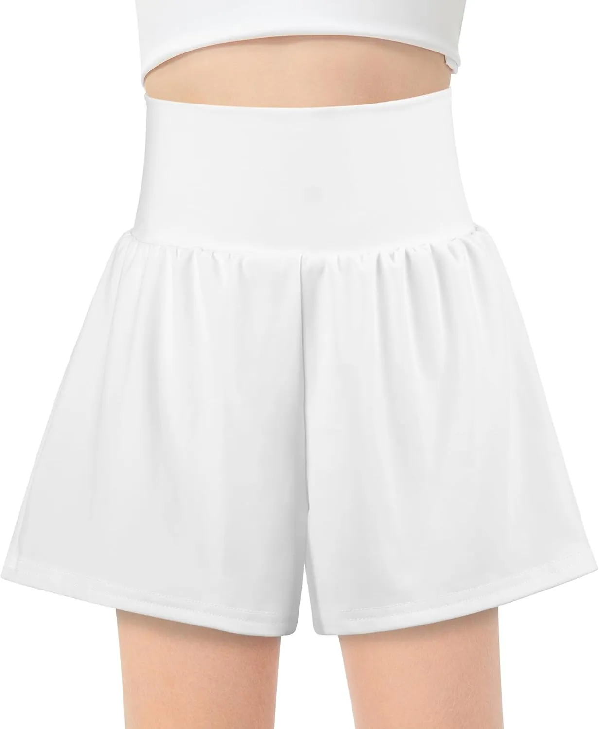 BIG ELEPHANT Girls Swim Shorts, Kids Athletic Butterfly Short with Safety Liner, Youth Active Flowy Shorts