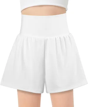 BIG ELEPHANT Girls Swim Shorts, Kids Athletic Butterfly Short with Safety Liner, Youth Active Flowy Shorts