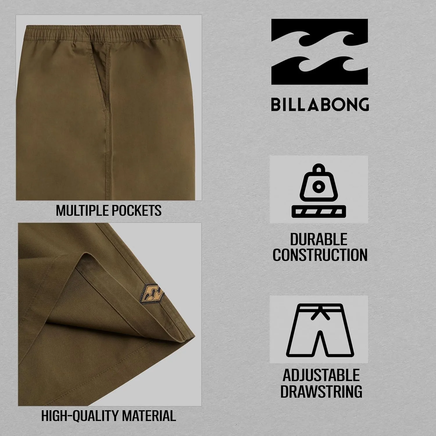 Billabong Big and Tall Shorts for Men  Casual Lounge Cotton Stretch Shorts, Loose Fit Baggy Oversized Shorts