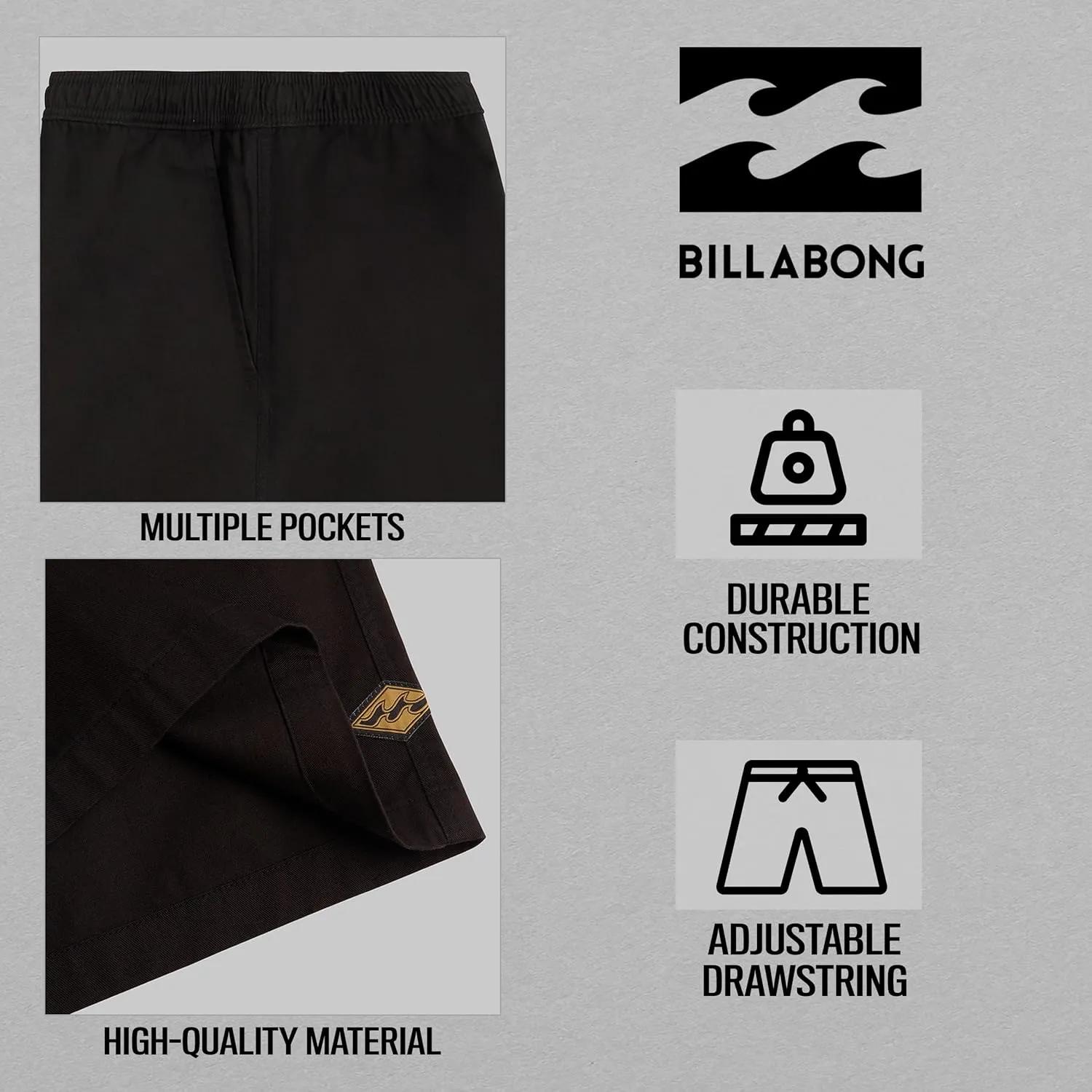 Billabong Big and Tall Shorts for Men  Casual Lounge Cotton Stretch Shorts, Loose Fit Baggy Oversized Shorts