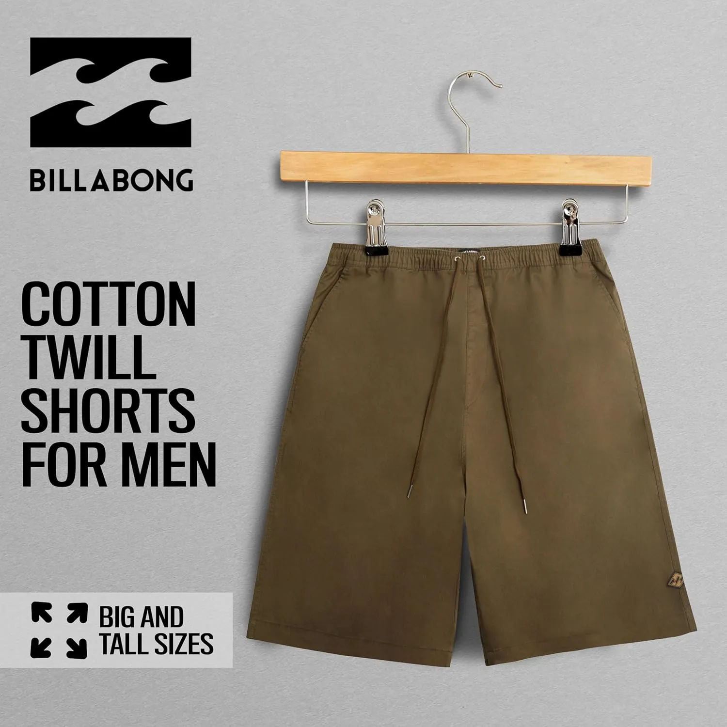 Billabong Big and Tall Shorts for Men  Casual Lounge Cotton Stretch Shorts, Loose Fit Baggy Oversized Shorts