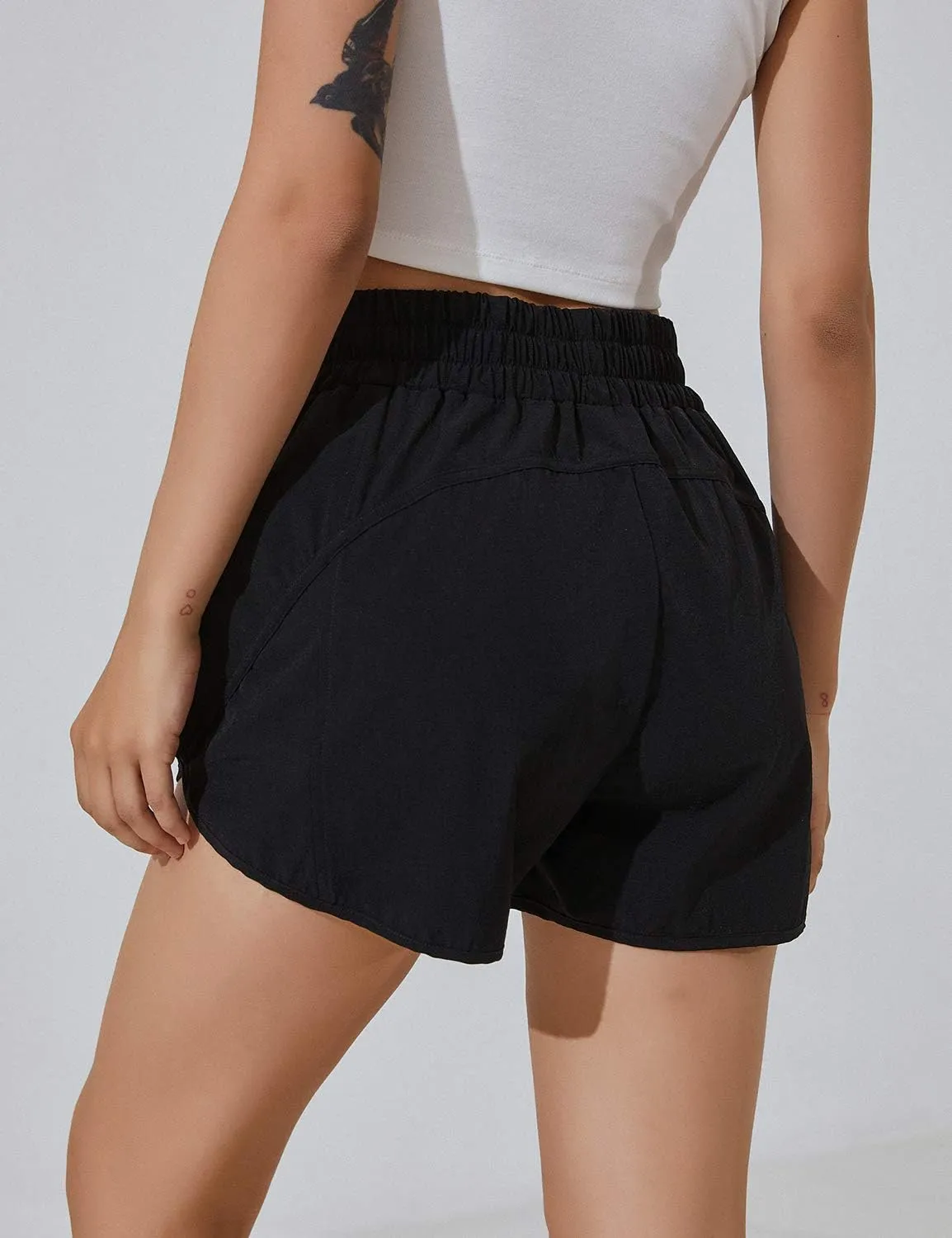 Blooming Jelly Womens High Waisted Running Shorts Athletic Workout Shorts Quick Dry Pants with Zipper Pocket