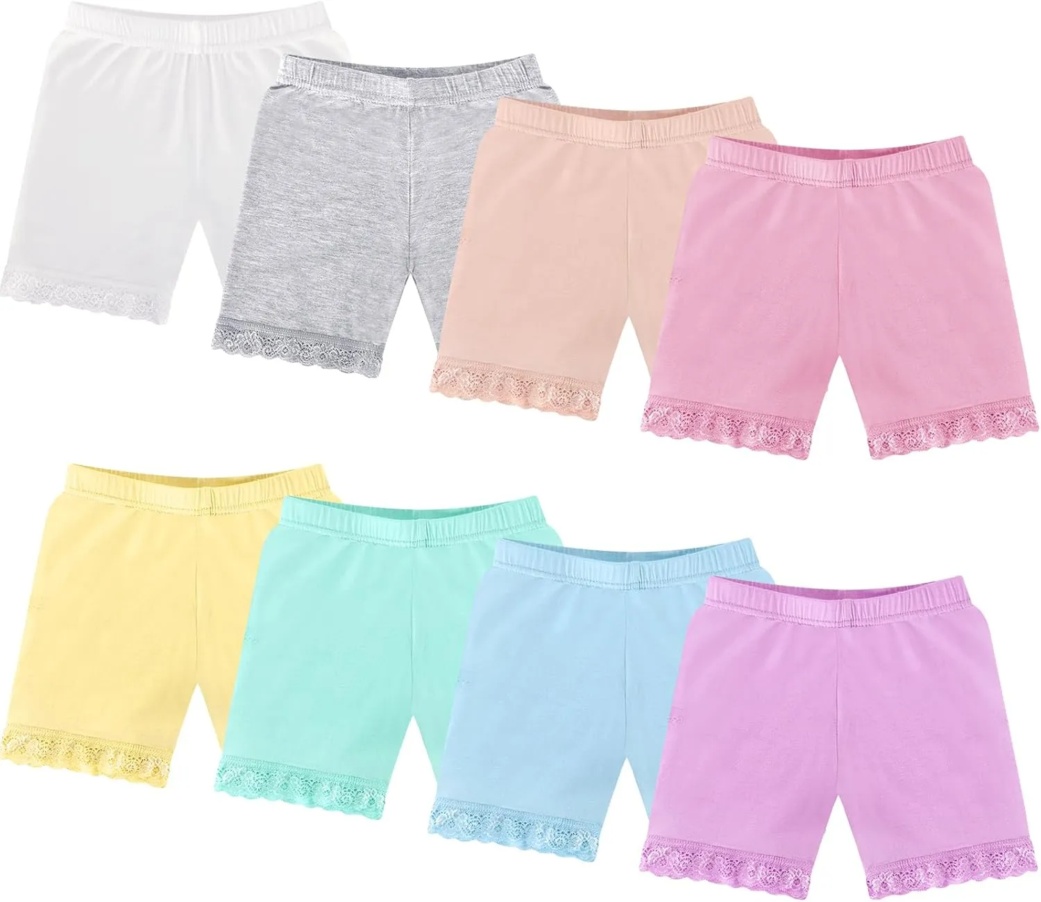 Boyiee 8 Pack Girls Shorts Toddler Bike Dance Gymnastics Yoga Safety Active Under Dress Shorts