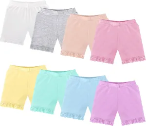 Boyiee 8 Pack Girls Shorts Toddler Bike Dance Gymnastics Yoga Safety Active Under Dress Shorts