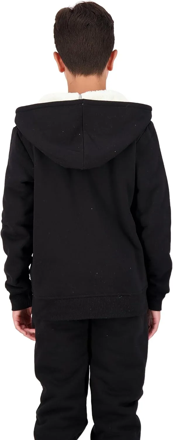 Boys Hoodie and Jogger Set | Fleece Sherpa Lined Hooded Sweatshirt and Sweatpants for kids