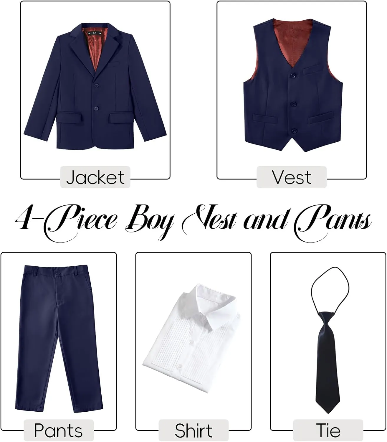 Boys Suits for Kids Formal Dress Suit Set Complete Outfit
