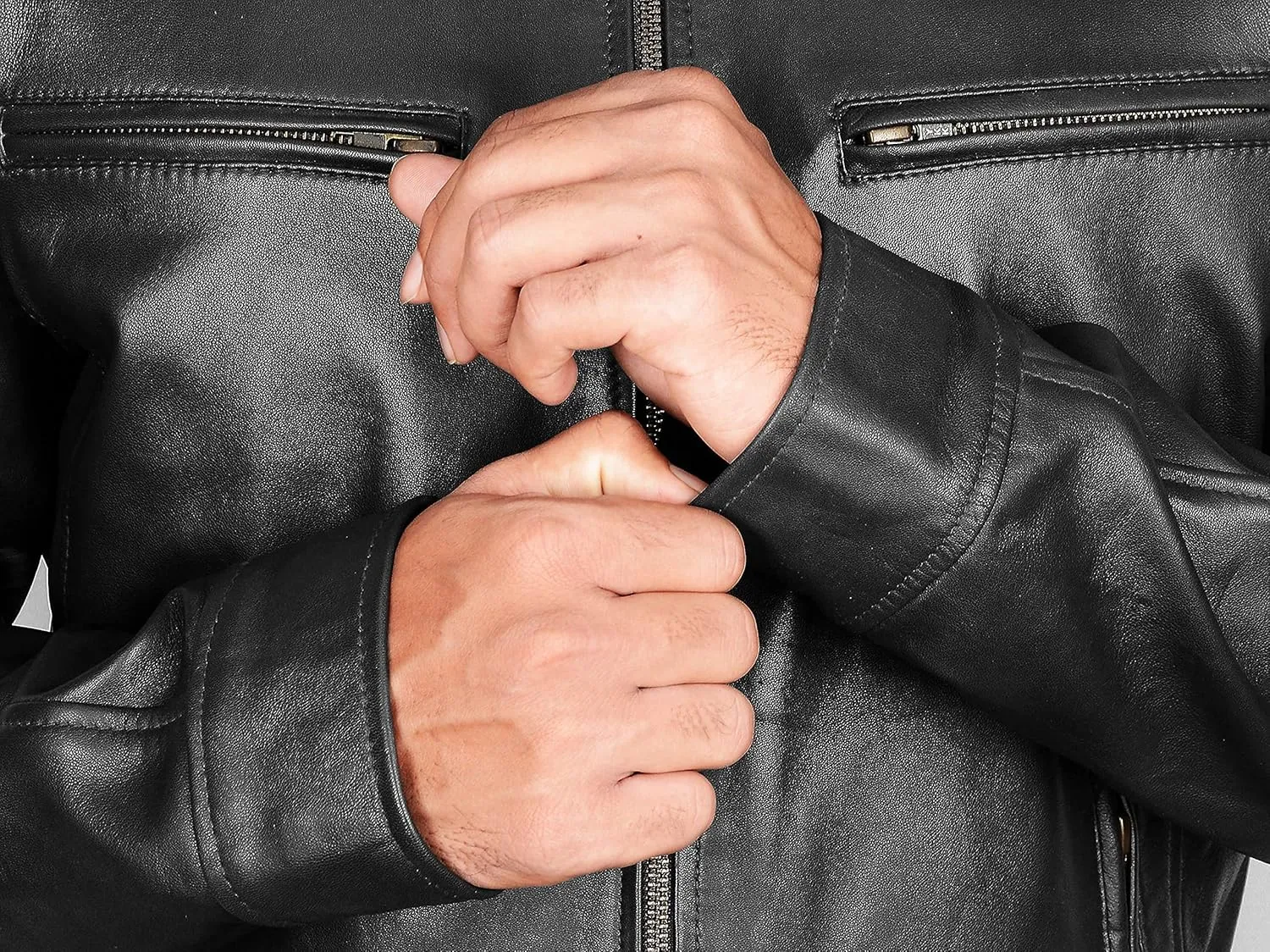 Brown Leather Jacket Mens Real Lambskin Vintage Biker Jacket Men - Mens Black Leather Jacket