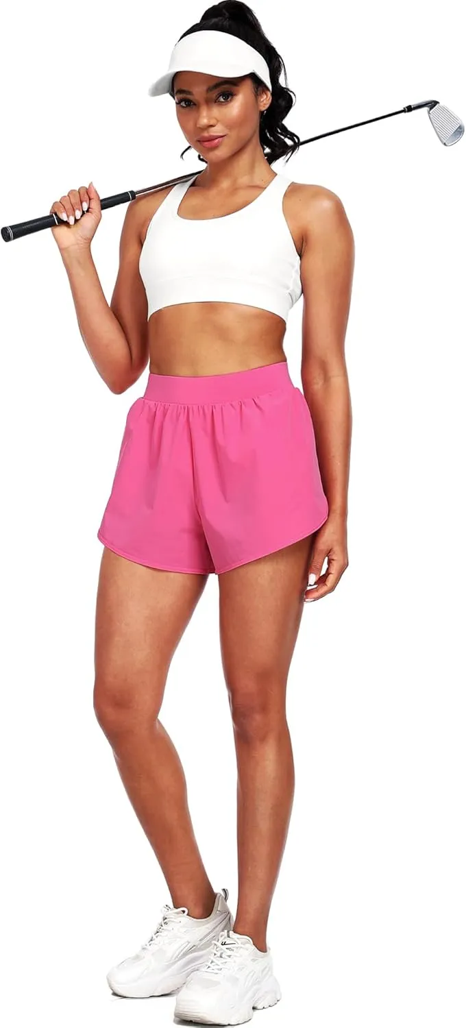 CADMUS 2 in 1 Women's Workout Shorts Athletic Gym Running Shorts with Compression Liner Brief