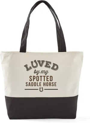 CafePress Spotted Saddle Horse Canvas Tote Top Zipper Closure