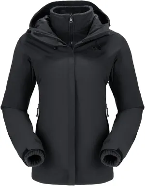 CAMEL CROWN Women's Ski Jacket Waterproof 3 in 1 Winter Coat with Fleece Inner Warm Windproof For Snow Outdoor Hiking