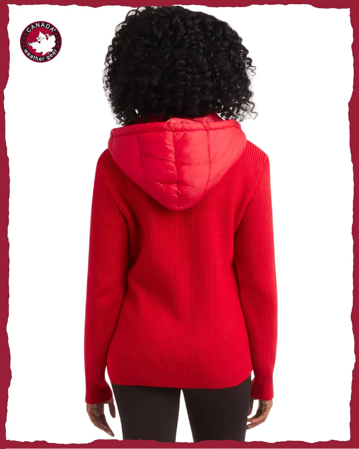 CANADA WEATHER GEAR Women's Lightweight Quilted Jacket - Weather Resistant Winter Jacket with Knitted Sleeves and Yoke (S-XL)