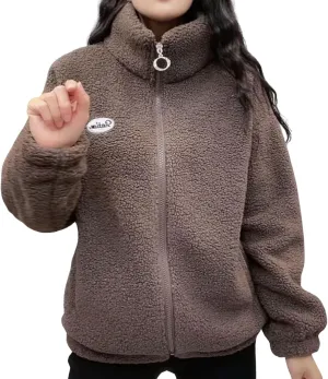 CHARTOU Women Shaggy Fuzzy Sherpa Fleece Jacket Oversized Zip Up Hoodie Shacket Warm Faux Shearling Coat Winter