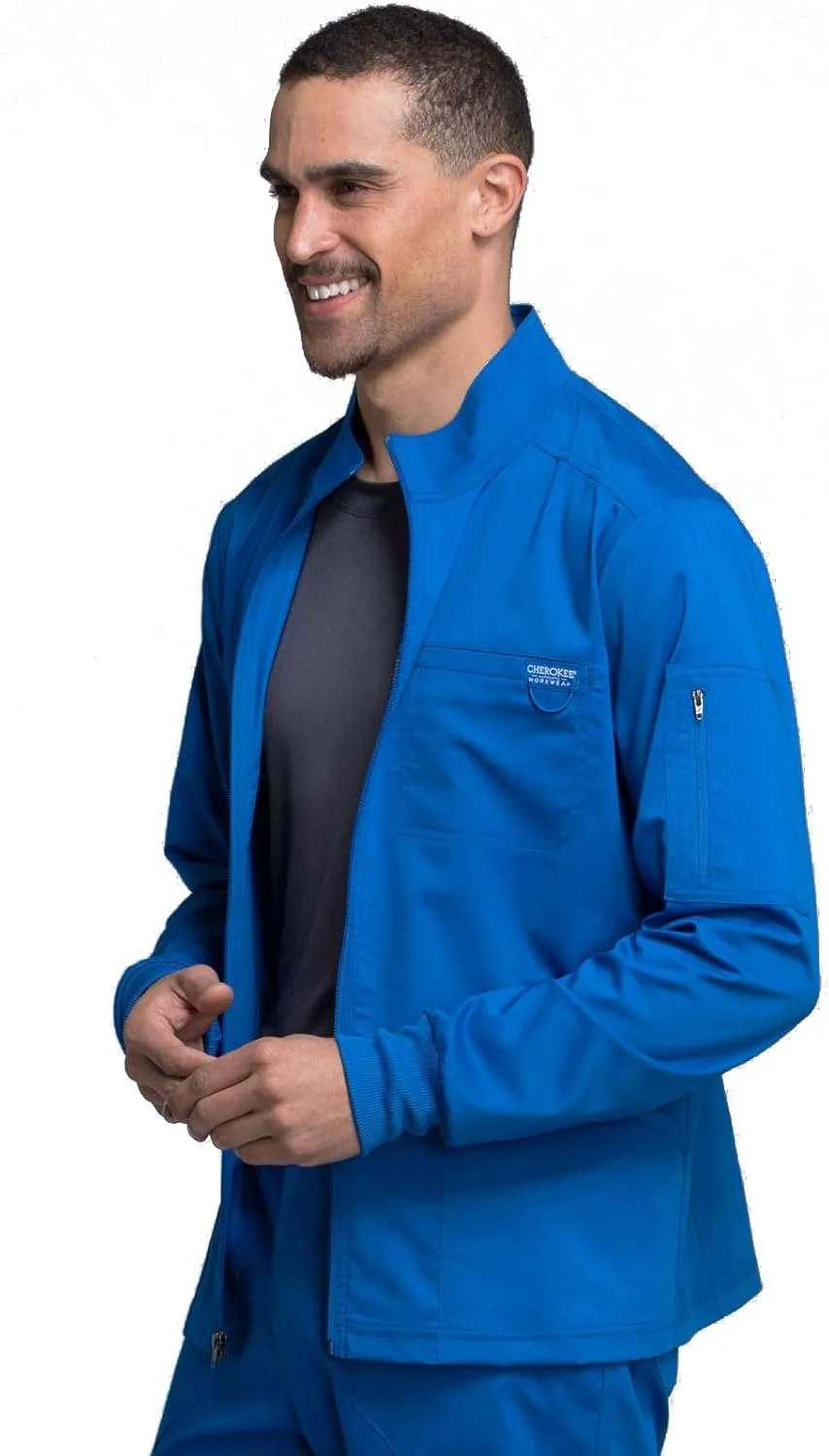 Cherokee Men Warm up Scrub Jacket with Zip Front WW320