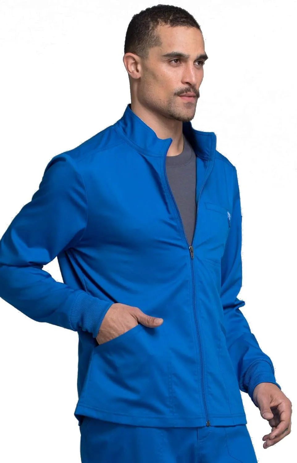 Cherokee Men Warm up Scrub Jacket with Zip Front WW320