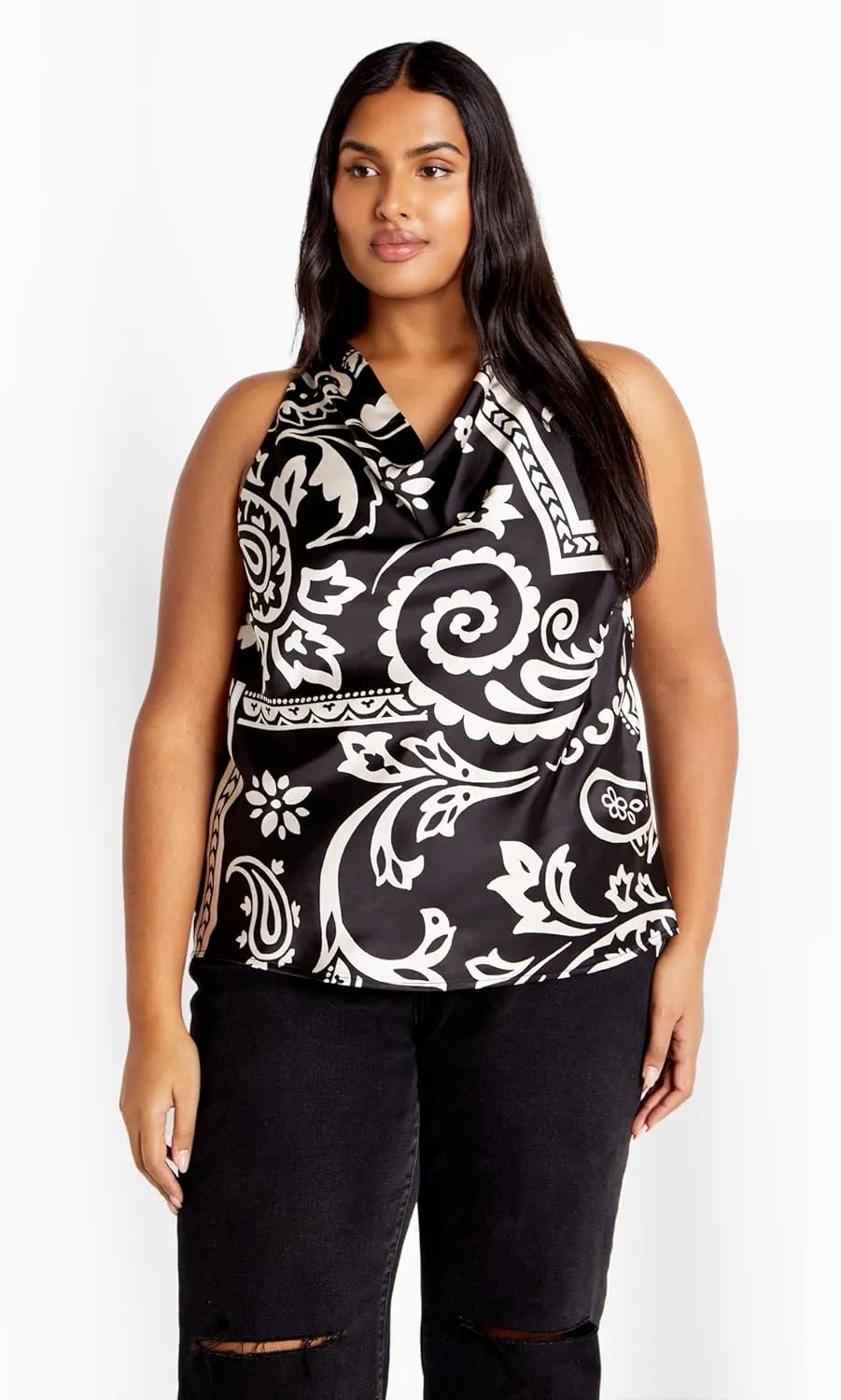 City Chic Plus Size TOP Perri PRT in Paisley