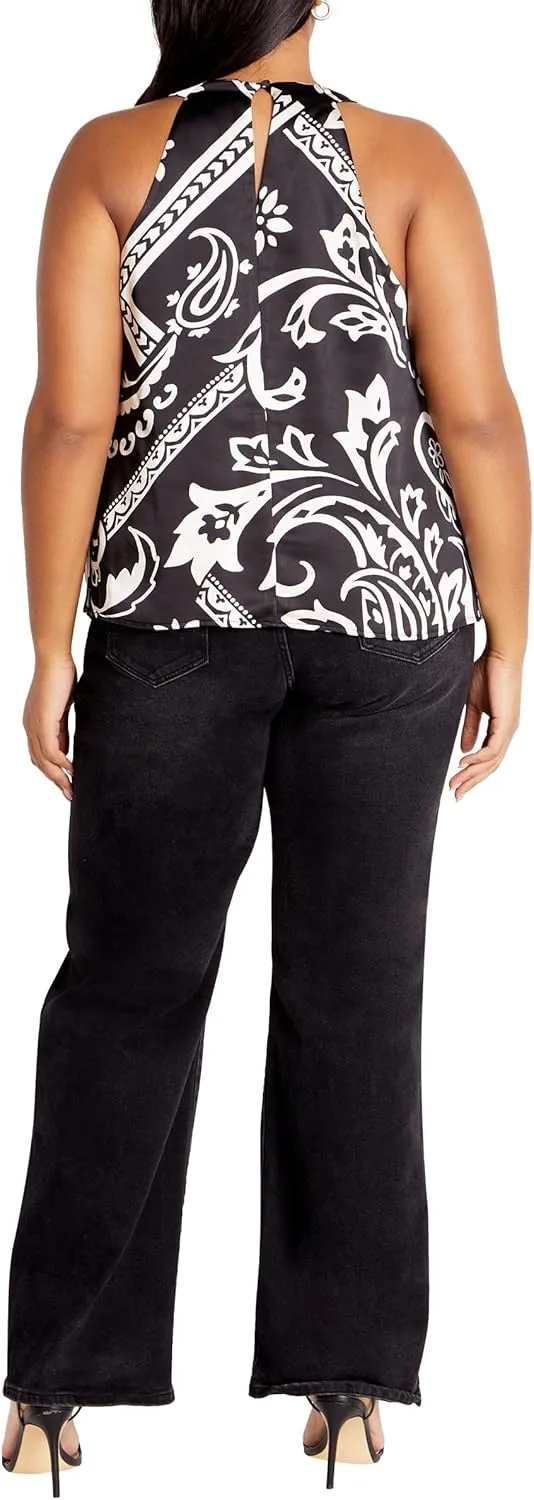 City Chic Plus Size TOP Perri PRT in Paisley